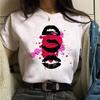 New Fashion Women Tshirt Watercolor Lips Printed Tops Tee Casual Short Sleeve Female Tee Shirts Harajuku Graphic T-Shirts Femme