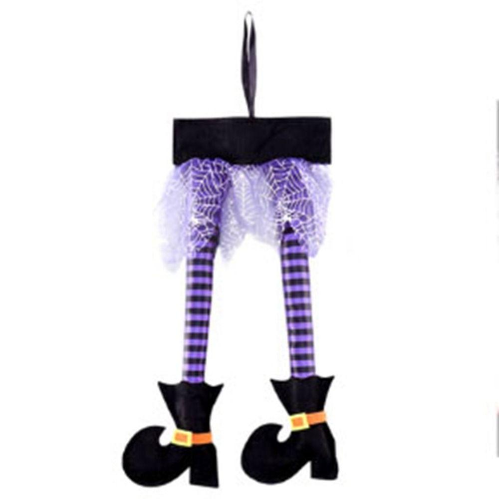 Creative Long Leg Halloween Hanging Witch Legs High Heel Witch Legs Witch Legs Ornament Polyester With a Hanging Rope KTV