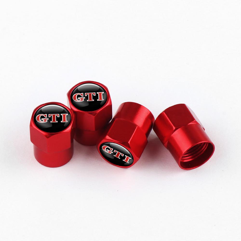 CJOZW1 Auto Wheel Tire Hub Valve Stem Cap GTI Emblem Car Styling Accessories for Volkswagen VW Passat Touran Golf Polo Beetle RLINE R