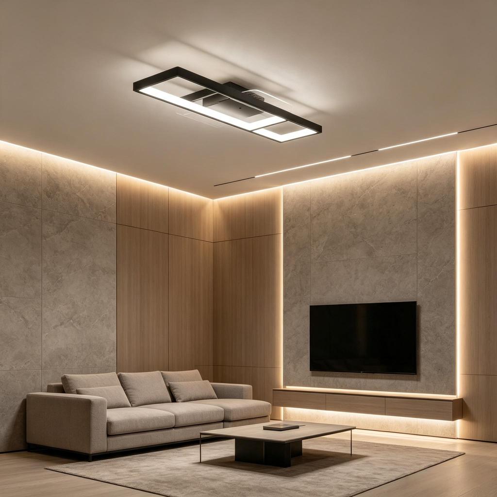 Rectangular LED Ceiling Light 43W, 70x30 cm, 3000–6000K, 4600LM with Remote Control (only with LED ceiling light)