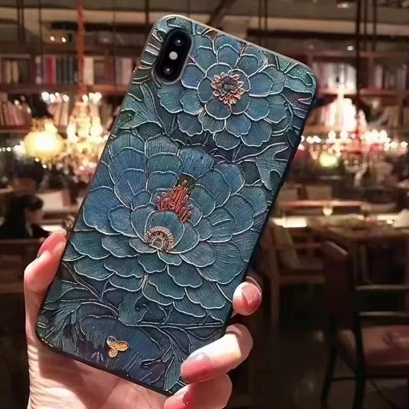 Чехол для Sony Xperia XZ2 / XZ2 Compact / XZ2 Premium, силиконовый чехол с 3D-рельефом цветов для Sony Xperia XZ2 Premium, мягкий