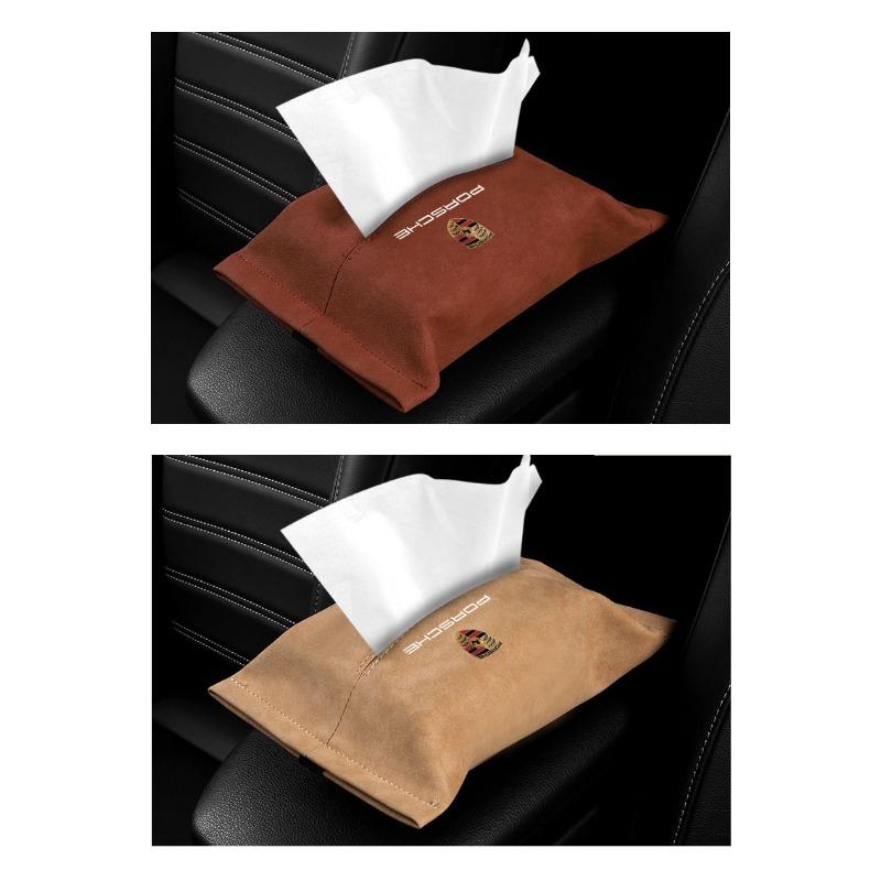 1Pcs Car Tissue Box Holder Sun Visor Seat Back Car Accessories For Porsche Boxster Cayenne Panamera Macan Cayman 911 918 996 917 991