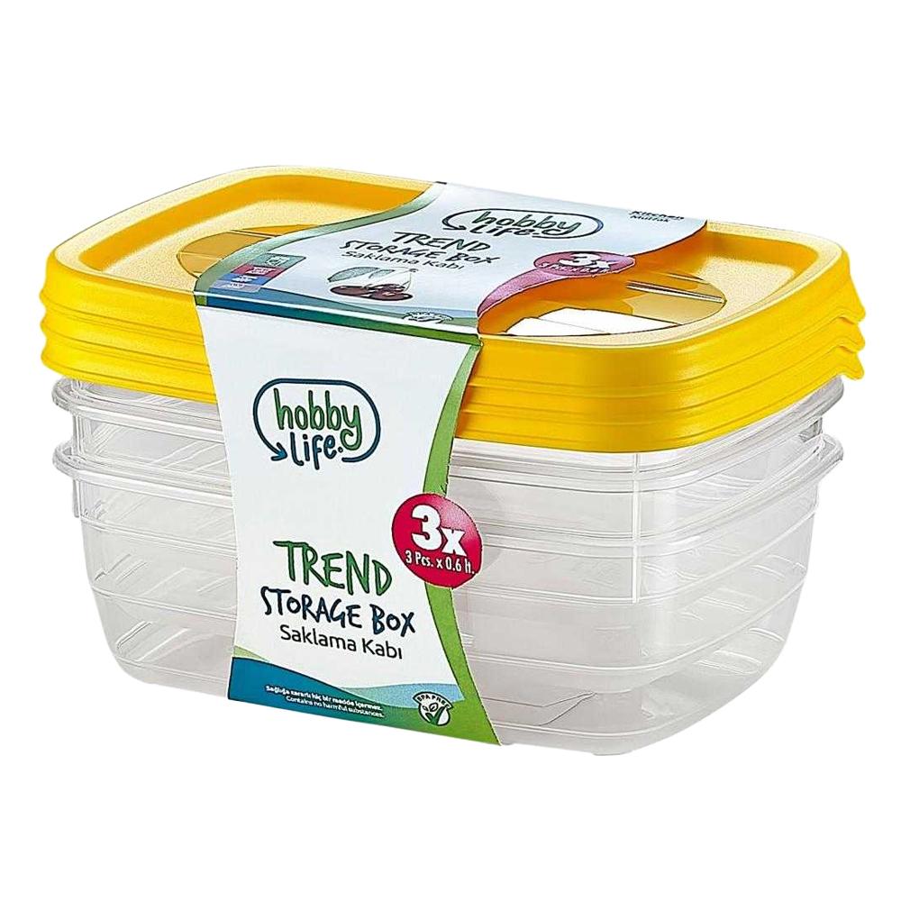 Hobby Life Rectangular Food Storage Box (Pack of 3)