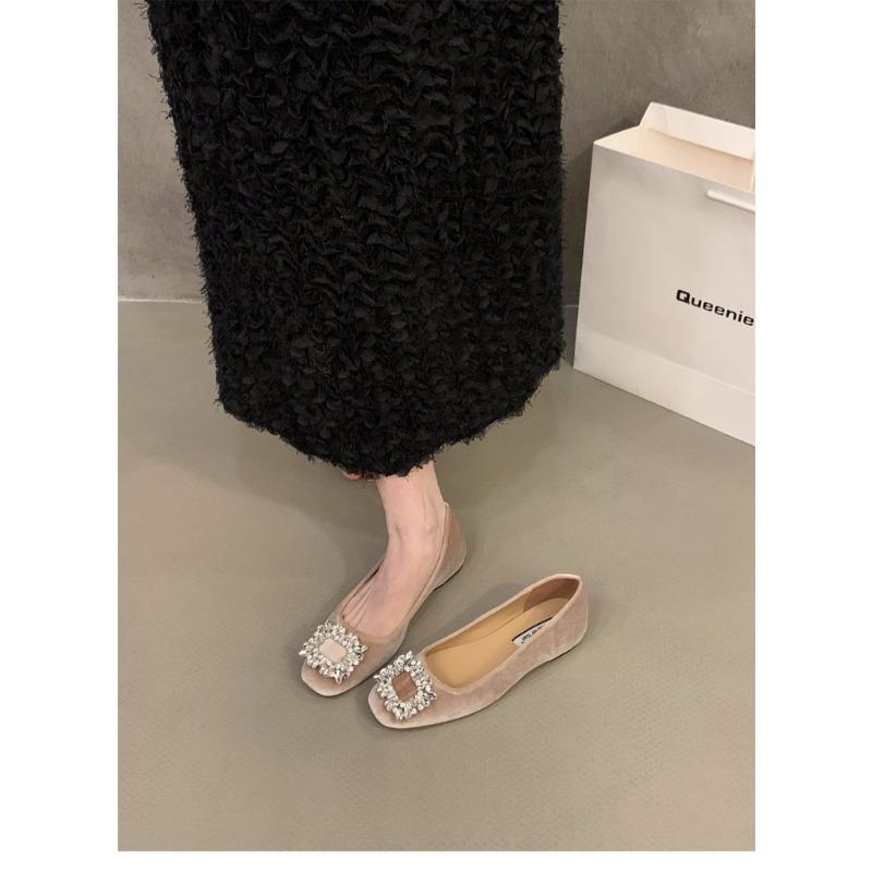 Женские туфли-лодочки с квадратным каблуком и круглым носком, со стразами, большие размеры 35-42, черные, элегантные, офисные туфли для женщин, удобные, без застежек, высота 3,5 см