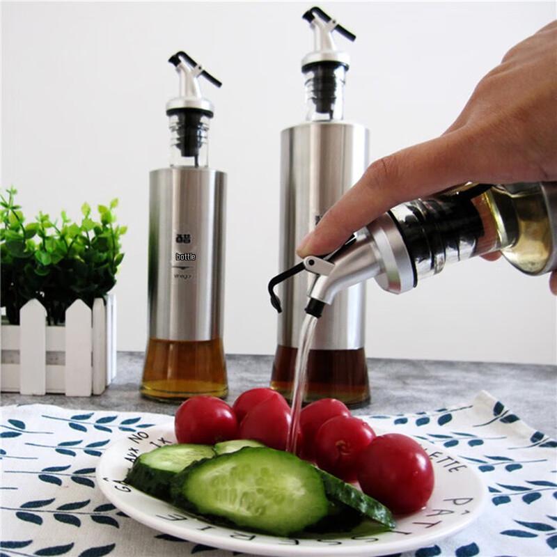 Glass Vinegar and Chili Dispenser Set