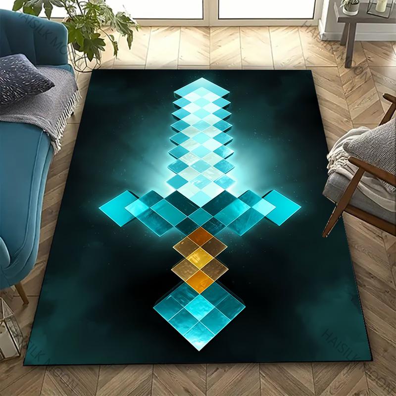 3D Pixel Pattern Theme Carpet Rugs for Living Rooms Bedroom Entrance Door Decor Mats, Kids' Play Non-slip Mats Next Day Shipping