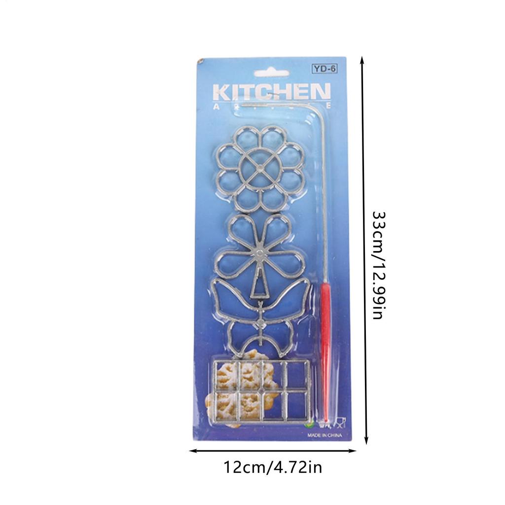 Aluminum Rosette Mold Iron Maker Waffle Alloy Frying Snack Mold Funnel Cookie Bake Mold Bunuelos Mold with Handle Waffle Molds