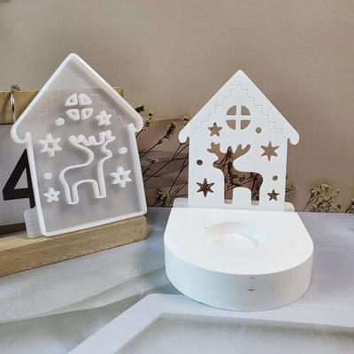 Подсвечник «Лосиный дом» Силиконовая форма Сделай сам Оконные домики Подсвечник для свечи Ремесло Изготовление подарков Формы из смолы и гипса Домашний декор