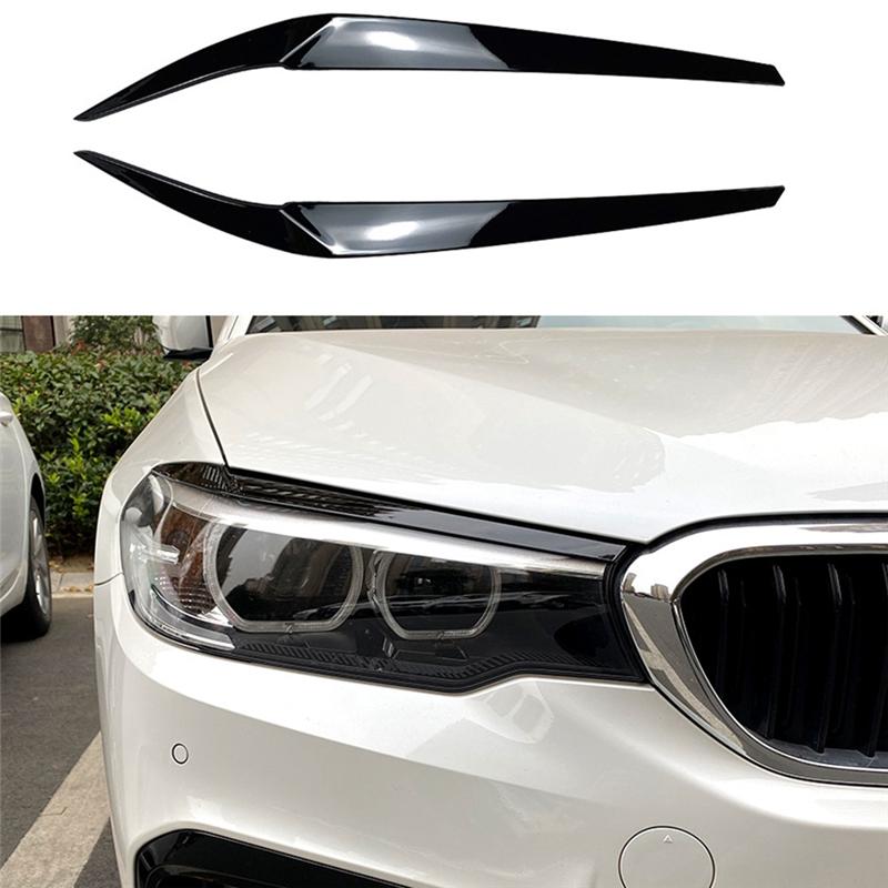 Car Headlights Eyebrow Eyelids Trim Cover For 5 Series G30 525I 530I 2017- Car Stickers Trim Decoration Replacement B