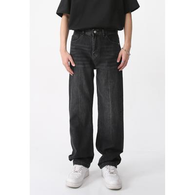 Мужские весенние новые тонкие повседневные джинсовые брюки, свободные прямые брюки в стиле ретро, ​​корейское издание