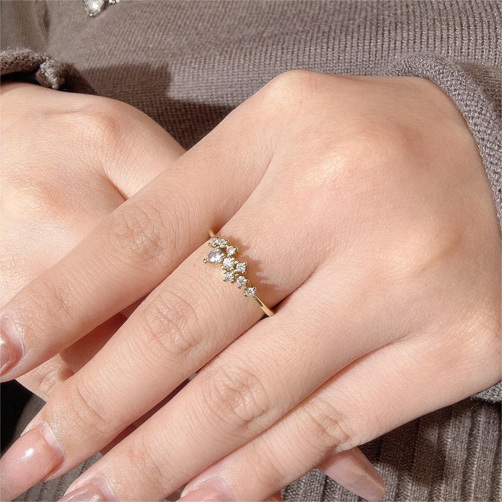 ZHOUYANG Dainty Ring For Women Lady Mini Cubic Zirconia Finger Ring Light Gold Color / Silver Color Fashion Jewelry KCR088