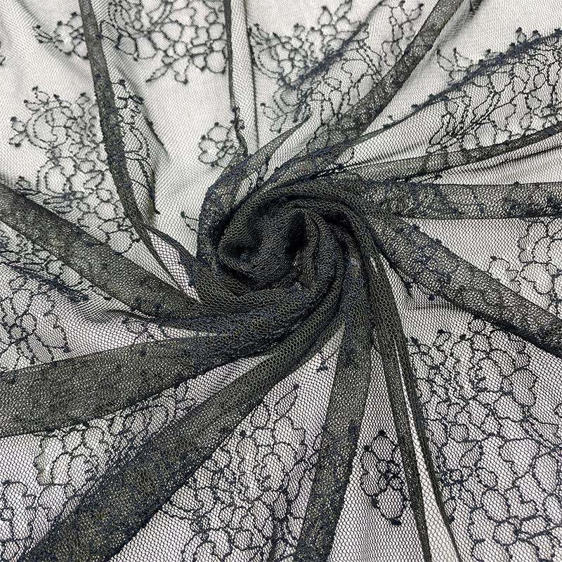 Комплект из эластичного цветочного черного кружевного платка и перчаток для нижнего белья