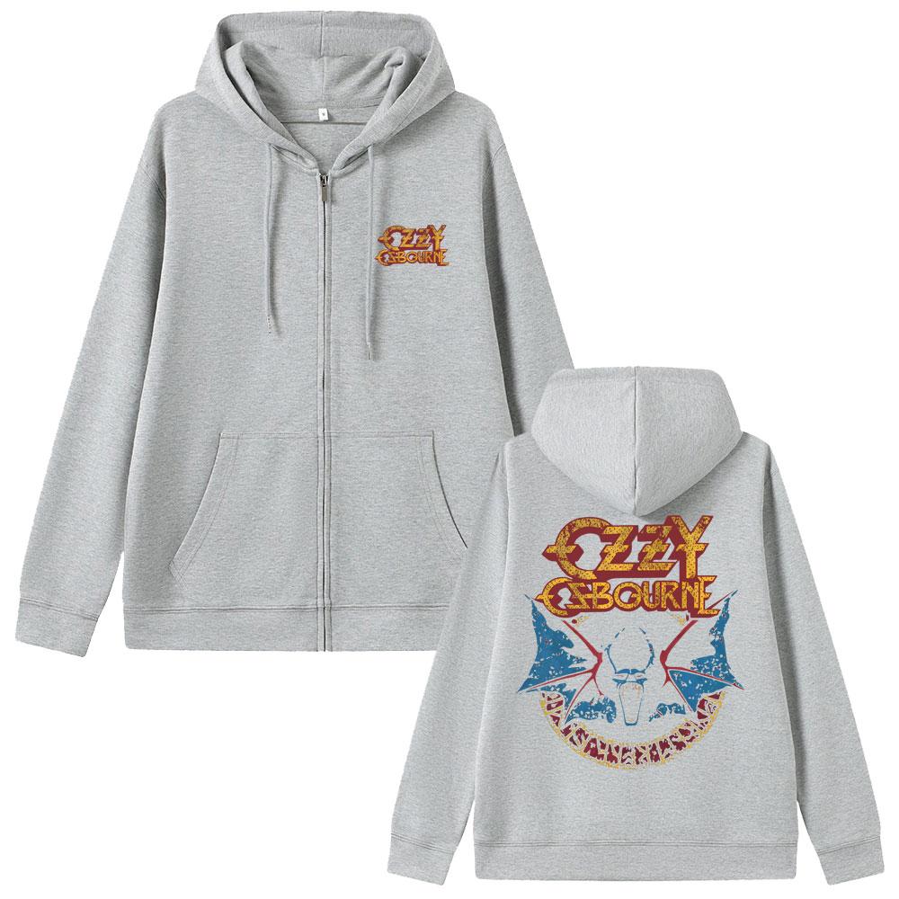 Хеви-метал рок-группа Black Sabbath Оззи Осборн Толстовка на молнии Мужская мода Повседневная Куртка оверсайз Мужское Винтажное пальто