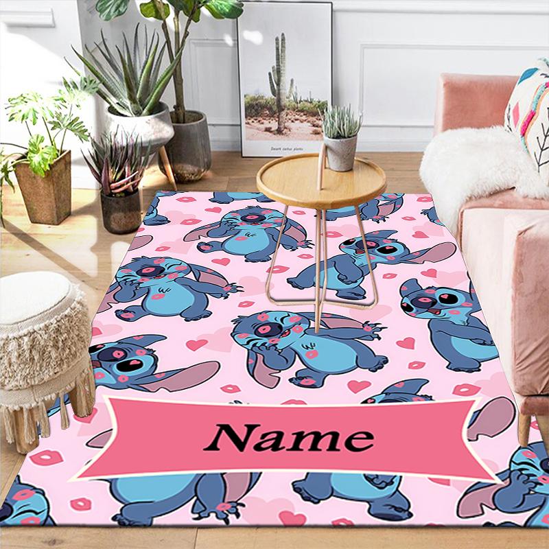 Custom 1Pc Lilo Stitch Heart Rug Office Carpet Indoor Outdoor Entrance Doormat Nonslip Soft And Comfortable Living Room D916291