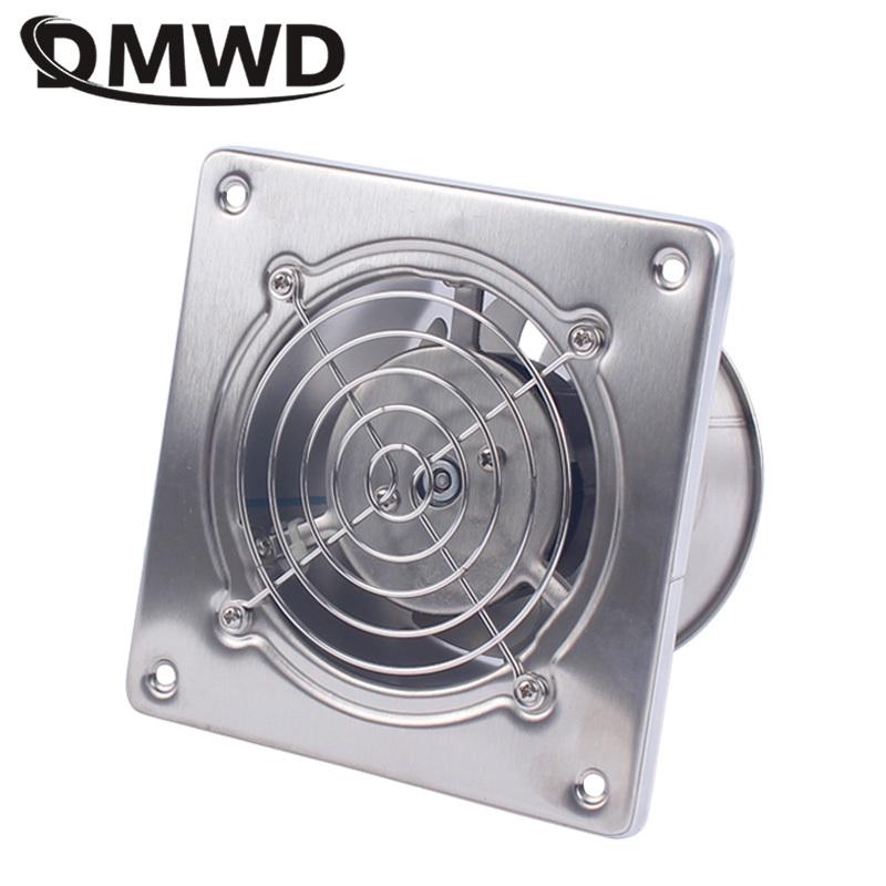 DMWD 4 inch Stainless Steel Ventilation Fan Bathroom Exhaust Fan Kitchen Range Hood Air Extractor Toilet Ventilator Remove odor