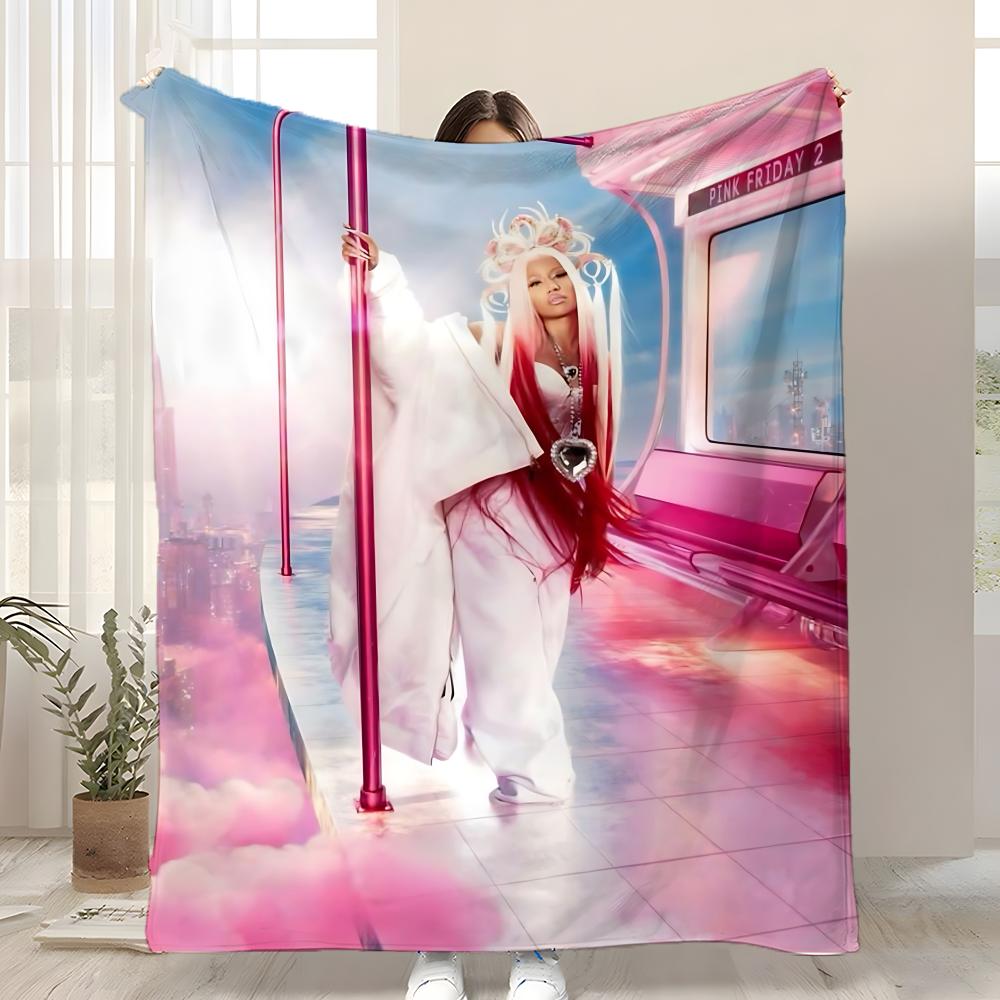 N-Nicki Minaj Album Pink Friday Throw Kid-Friendly Flannel Throw Blanket Soft Warm Anti-Static Washable All Season