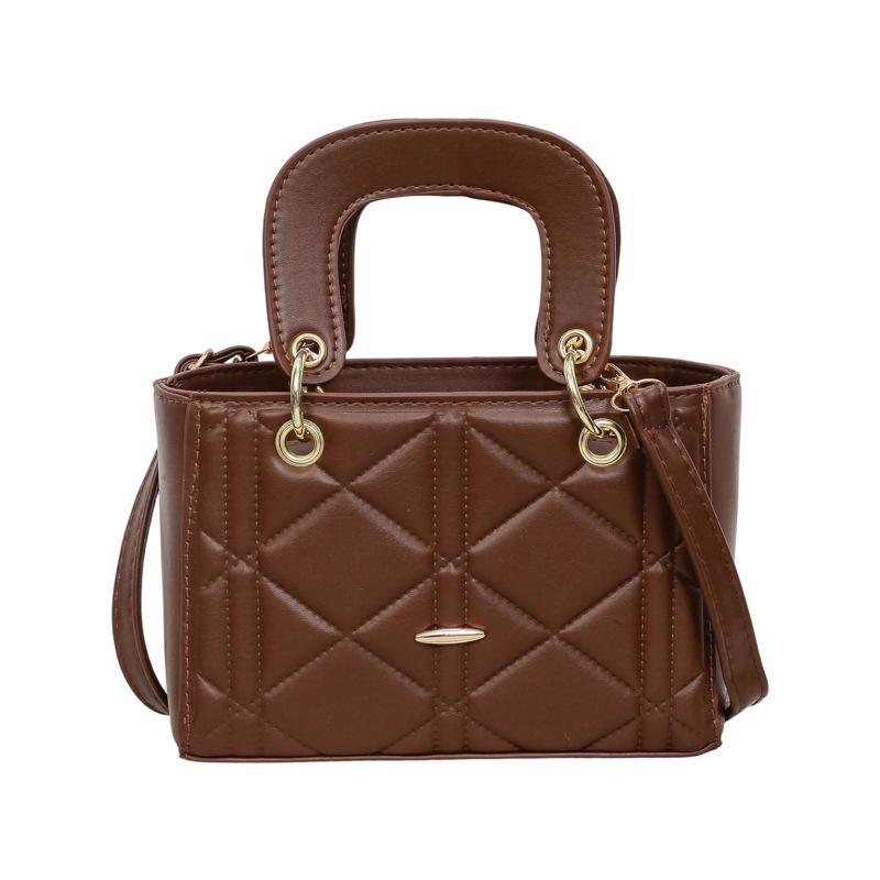 Solid Color Quilted Small Square Underarm Shoulder Bag