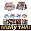 Flower Tiger Lion Muay Thai MMA UFC Martial Arts Shorts Pants Kickboxing Boxing Fight Unisex Men Women Kid Quick Dry Print Elastic Polyester Training