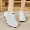 Women Platform Casual White Leather Elevator Shoes Thick Sole Height Increase Sneakers