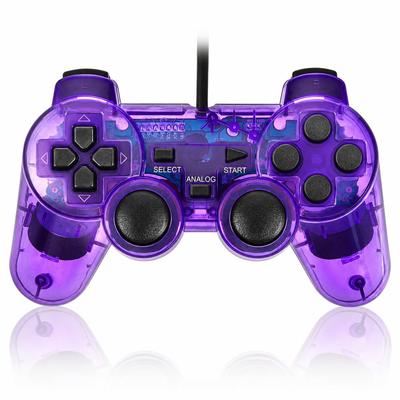 Ощущения от тех PS2 PS1 Прозрачные Вибрация Аналоговые Совместимые [Вспомните дни!] Контроллер, Проводной, Совместимый, Цвет, Функция, (Прозрачный фиолетовый)