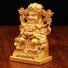Sandgold God of Wealth Buddha Statue Ornament for Taiwan Home Furnishing Living Room Store Office Housewarming Front Desk Metal Craft Ornament