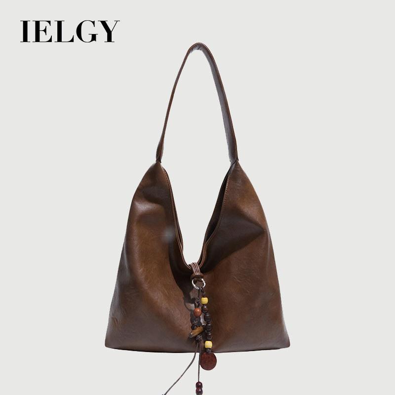 IELGY Ladies Tote Bag Autumn Winter Retro Shoulder Large Capacity Commuter Female Bag