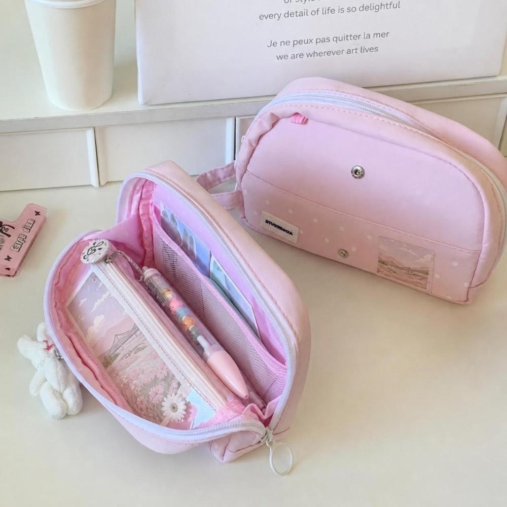 Handheld Pencil Case Multi-compartment Pencil Pouch Durable Stationery Pouch Gift