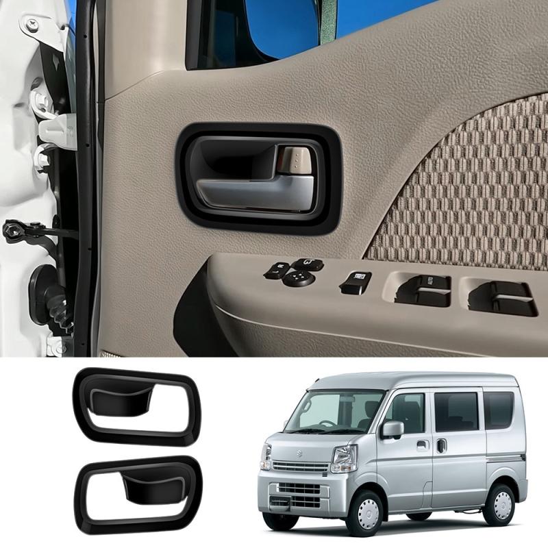 ДЛЯ SUZUKI EVERY 2024 2025 ABS Черный углепластик Внутренняя ручка двери автомобиля крышка чаши двери Накладки Декоративные наклейки Аксессуары для интерьера