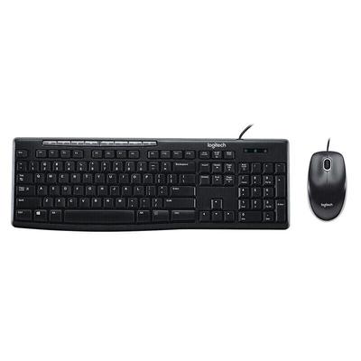 Проводная клавиатура и мышь Logitech MK200