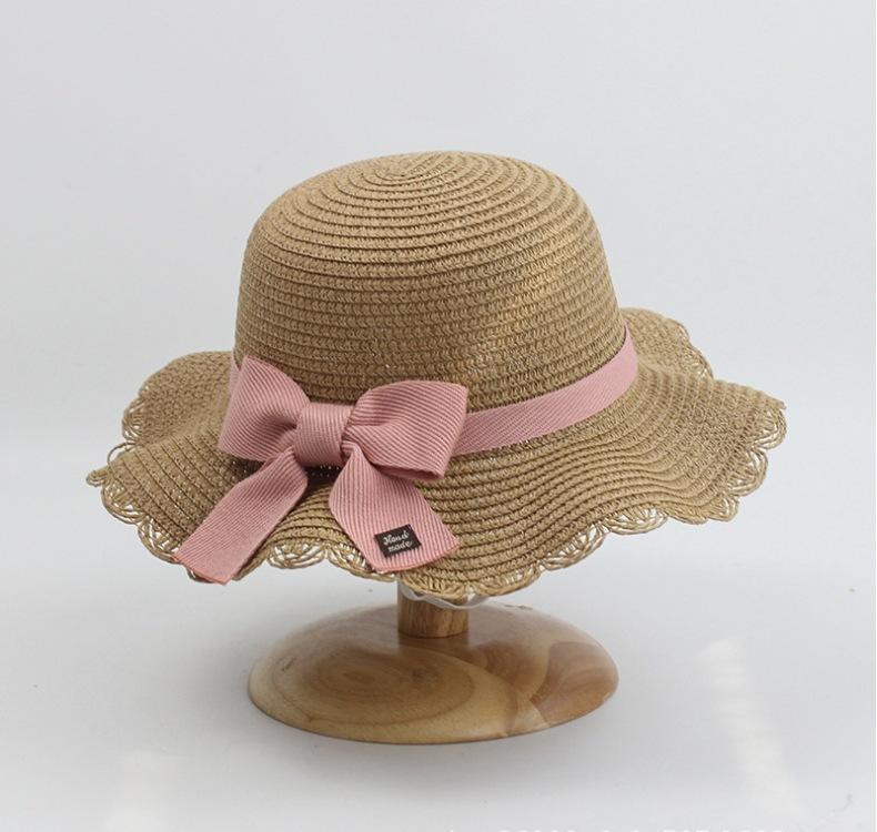 Summer Children's Sun Protection Beach Straw Hat Princess Girl's Vacation Woven Sun Hat