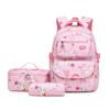 Cartoon Printed Middle School Bag for Students Three-piece Backpack for Women