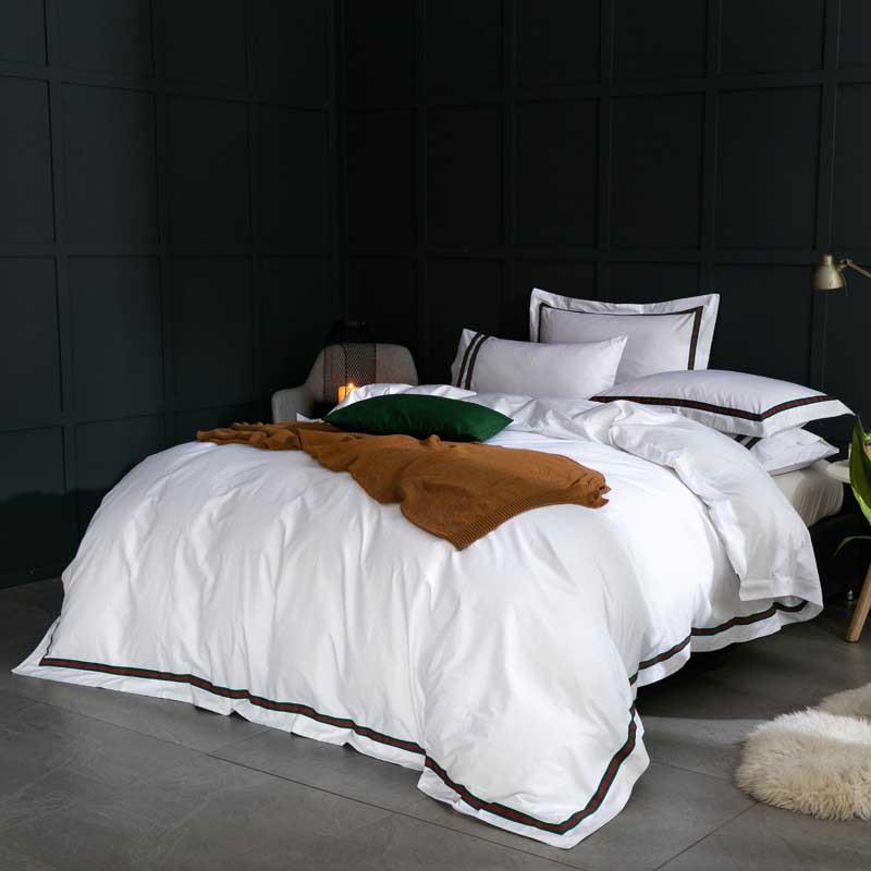 WTEMPO Жаккардовый комплект постельного белья в европейском стиле, 4 шт., кружевное постельное белье, комплект атласного пододеяльника, комплект простыней