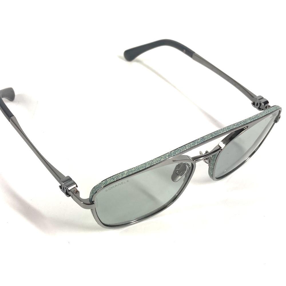 CHANEL 4290-Q Denim CC Mark logo pilot eyewear glasses sunglasses Metal