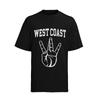 Unisex Shirt Cotton Oversize Large Size West Cost Gang Hand Sign 2pac Hip Hop Music T-Shirt Womens Oversized S-XXXL-