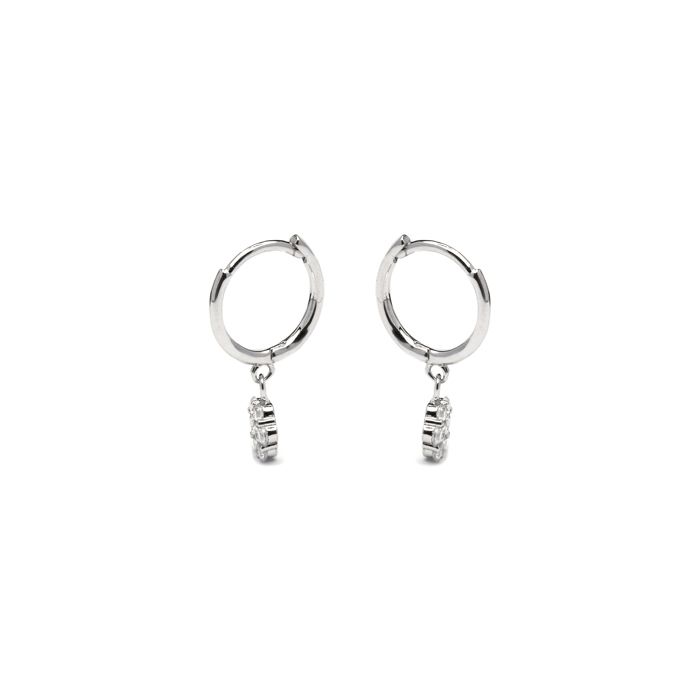 Luxenter Boucles d'oreilles en argent 925 et zirconium brillant plaqué finition en rhodié - Lipyo
