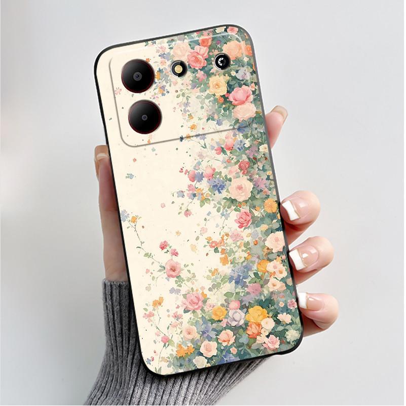 For ZTE Blade A54 Case Protective Soft Silicone Flower TPU Covers for ZTE BladeA54 4G Bumper For Blade A34 A 54 Phone Cases Bag