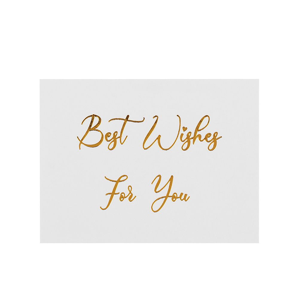 Simple Design Wedding Party Gold Stamping White Greeting Card Handwriting Message Cards Thank You