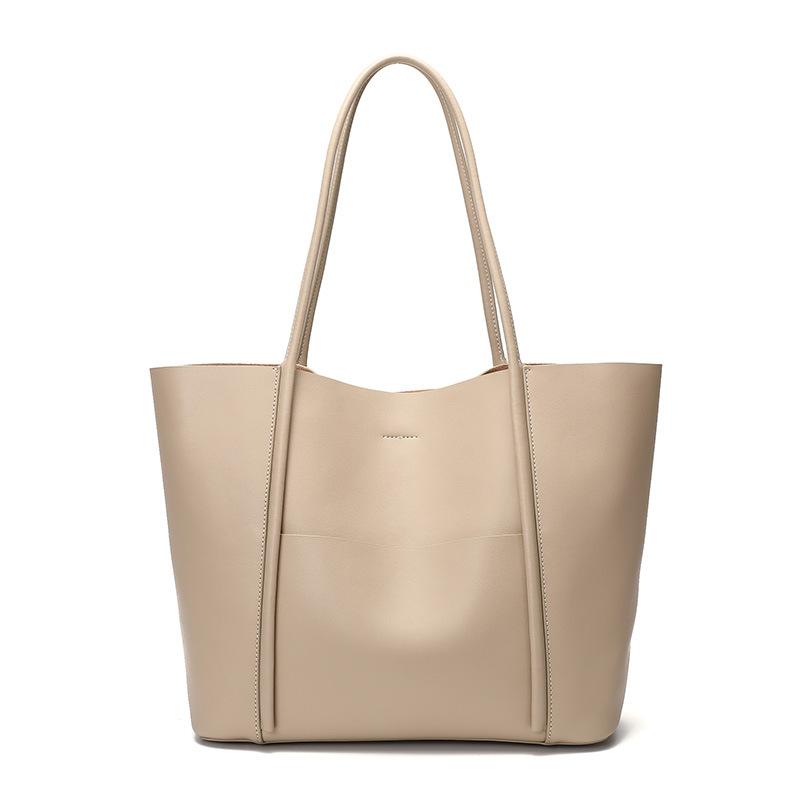 2026 New Genuine Leather Women's Bag Business Tote Bag Summer Handbag Cowhide Bag Commuter Shoulder Bag Women's Large Capacity