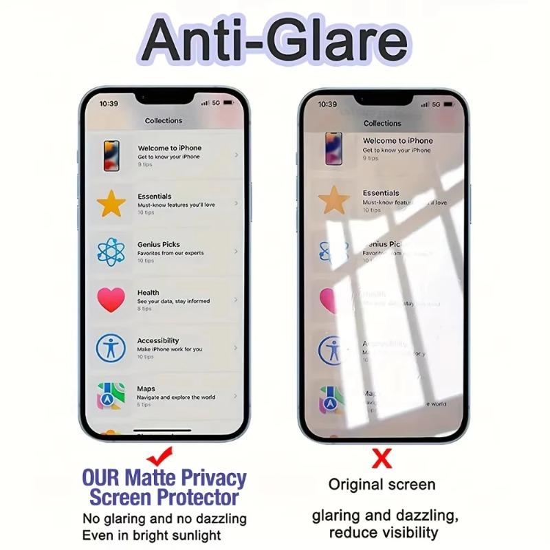 4PCS Full Cover Matte Privacy Screen Protector For iPhone 15 17 16 Pro 13 14 Pro Max 8 7 Plus 16e Air SE XS X XR Anti-Spy Film