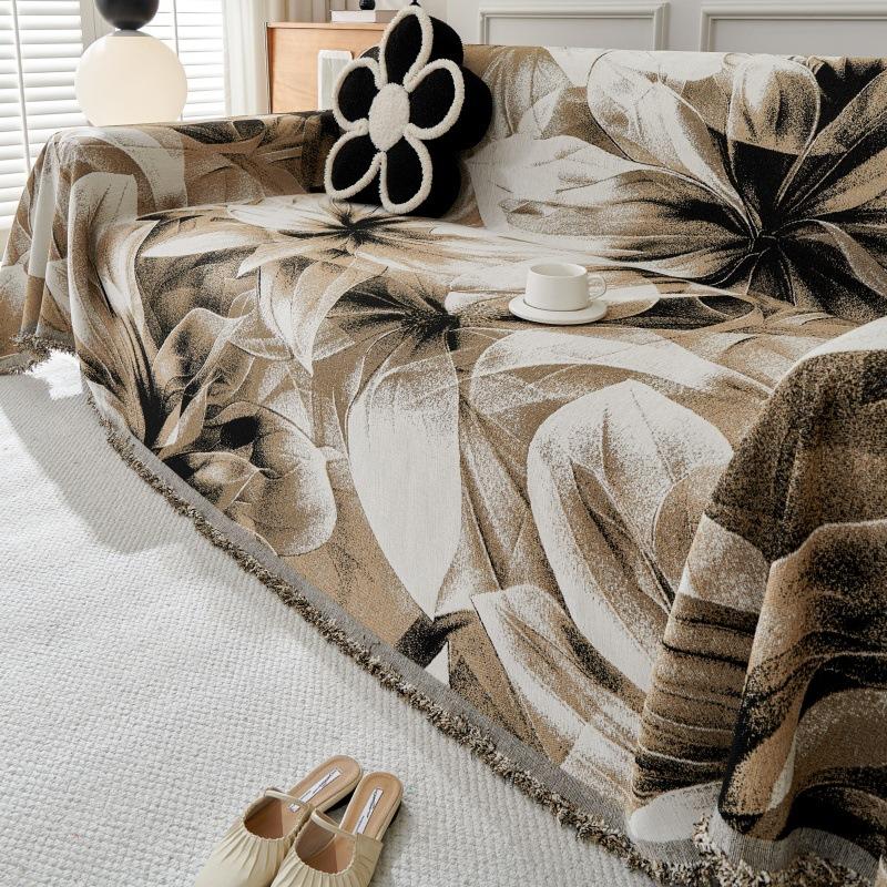 Thicken Chenille Sofa Cover Sofa Blanket Simple Geometrical Cushion Ins Wind Sand Hair Towel Fashion Lunch Blanket Sofa Towel