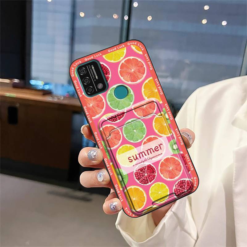 Cute Dirt-resistant Phone Case For UMIDIGI A9 Cartoon Full Wrap Card Slot Fashion Design Protective Cover Silicone TPU
