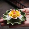 Handmade Large Lotus Flower Incense Burner Multi-Color Line Incense Holder Tea Room Office Home Decoration Buddha Home Decor