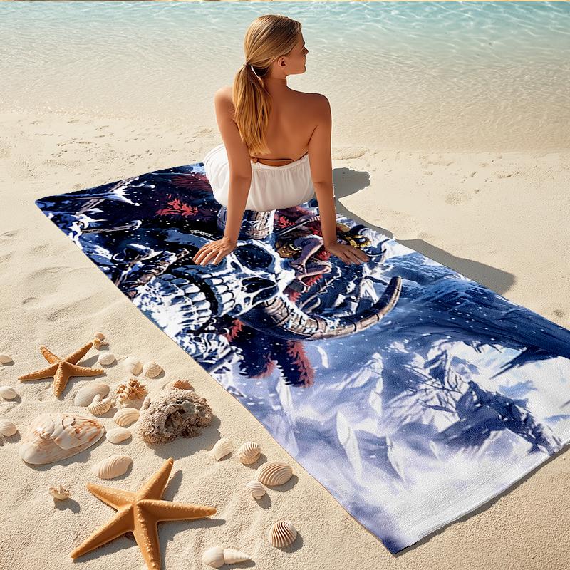 1Pc Alien Space Creature Beach Towel Quick Dry Multiuse For Beach Pool Gym Yoga Home Travel Christmas Halloween Xmas Gift S1937