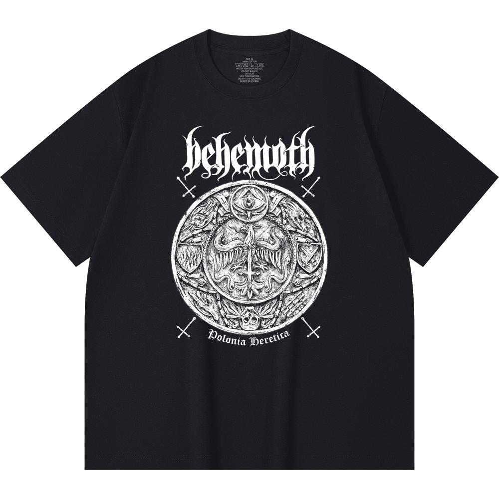 Хлопковая футболка плотностью 230 г/м² 100% Хлопок Heavy Metal Футболка с принтом рок-группы Популярная музыка Унисекс Тяжелая хлопковая футболка