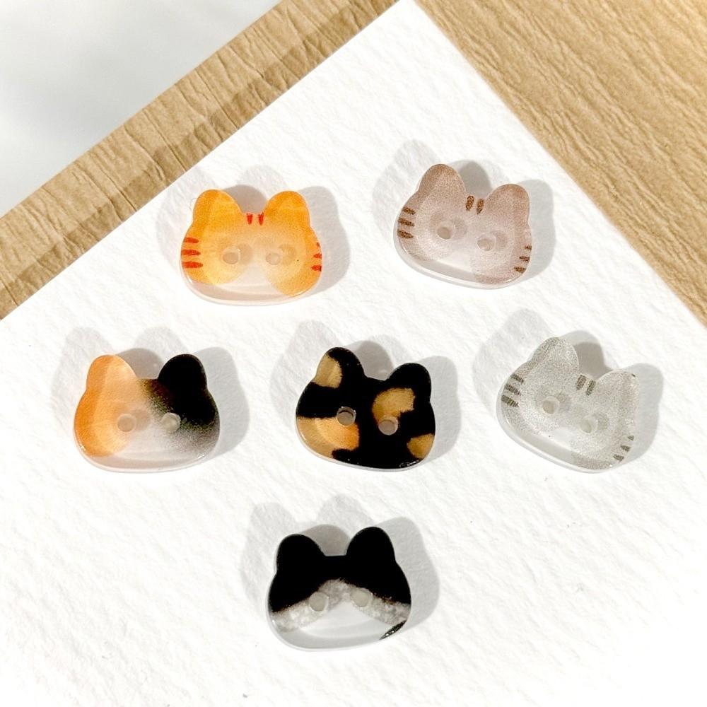 30pcs 12mm Kitty Buttons Creative Ginger Cat Buttons Calico Cat Buttons  Clothes Accessories