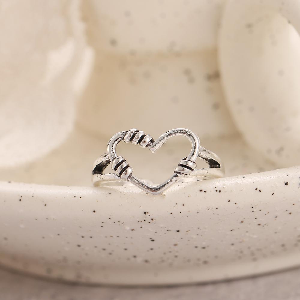 Кольцо для женщин и девочек Любовь Бабочка Череп Модные мужские украшения Винтаж Древнее серебро Цвет Панк Хип-Хоп Регулируемый Бохо