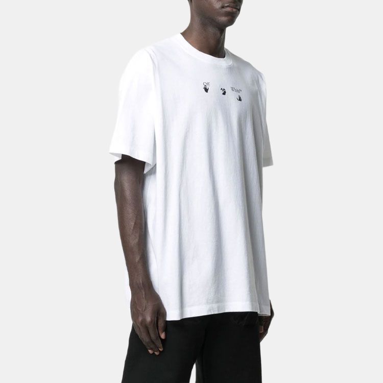 OFF WHITE Синий Маркер Короткий Рукав Оверсайз Футболка OMAA038S21JER0010145