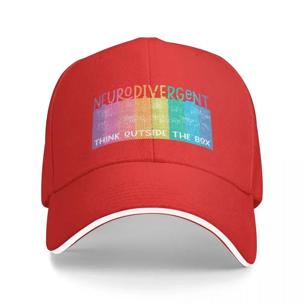 Colorful Neurodivergent Rainbow Design Unisex Caps Outdoor Trucker Baseball Cap Snapback Breathable Hat Polychromatic Hats