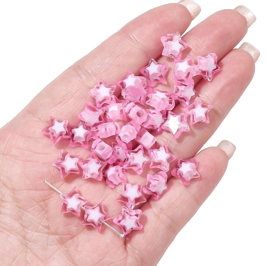 Бусины для браслетов ручной работы Акриловые двухцветные бусины Пентаграмма Бусины россыпью Бусины ручной работы Ожерелье из бисера своими руками Ювелирные изделия Аксессуары