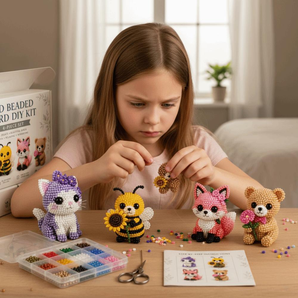 Beginner Friendly 3D Beaded Animal DIY Kit Animal Shape Handmade Craft Kit Home Decoration
